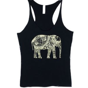 Bella Size M black gold Elephant racerback tank